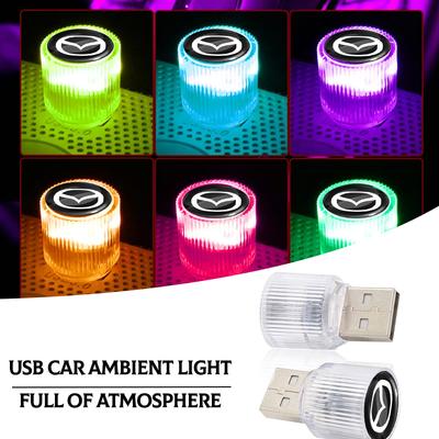 1Pcs USB Car LED Light Auto Interior Atmosphere Light Car Emblem Styling For 3 6 CX5 2 CX3 CX9 MX5 RX8 Axela Demio MS CX5 2 Axela Demio Atenza