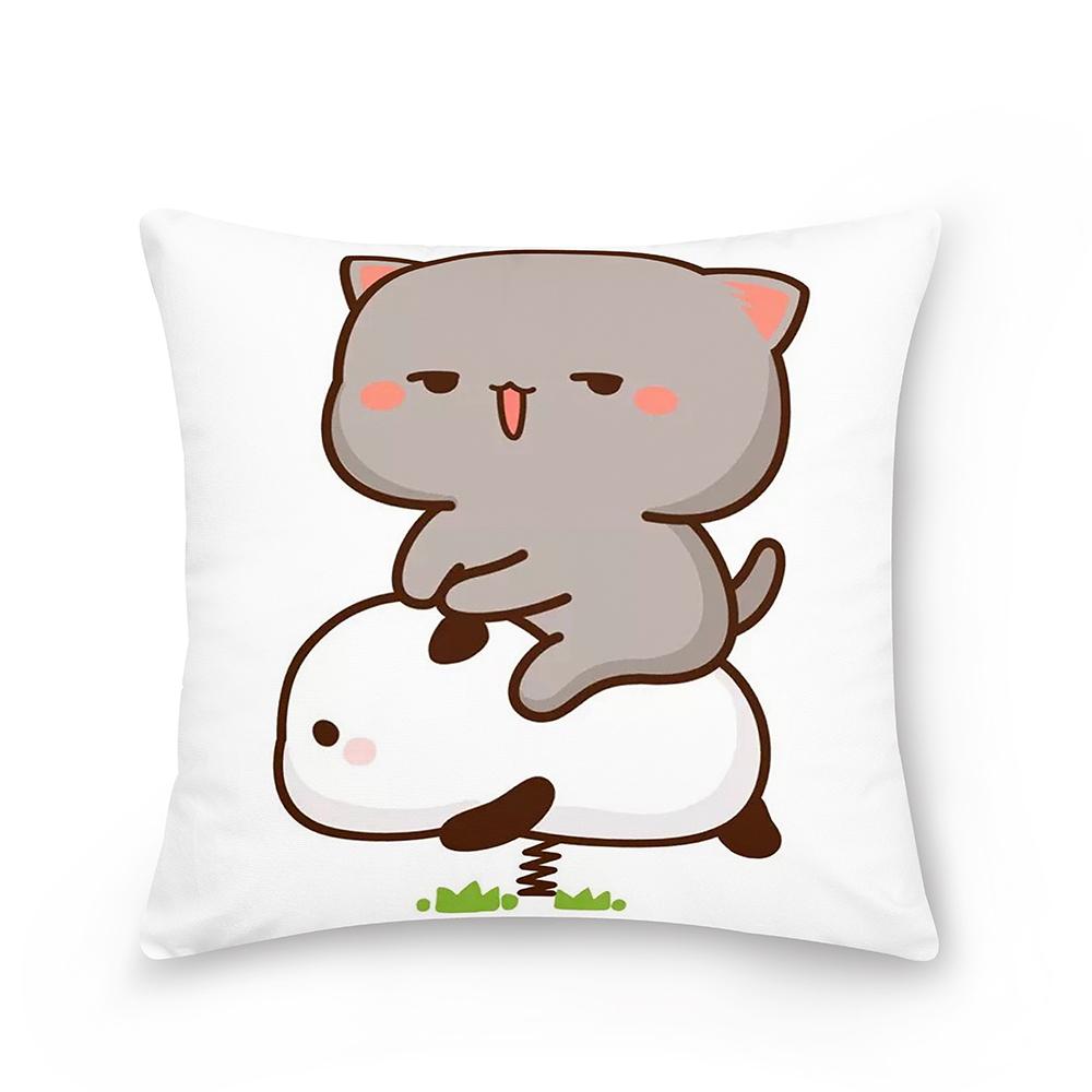 Home Peach Cat Cushion Cover Pillowcase Sofa Car Pillowcase Christmas Decoration Bedroom Living Room Pillowcase