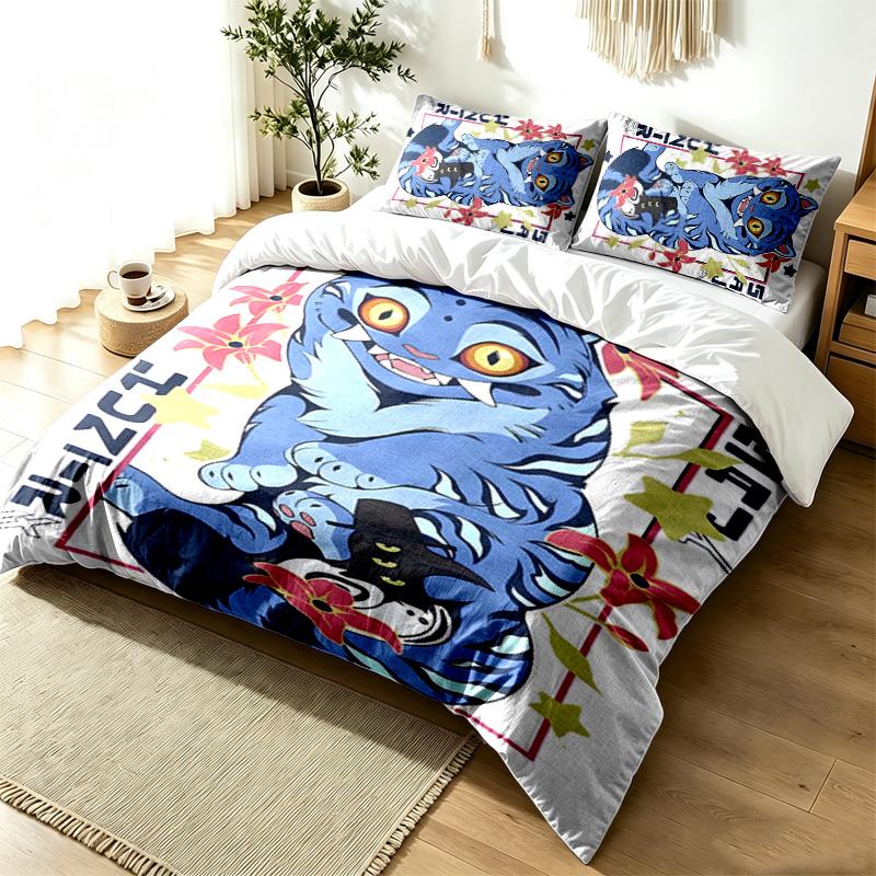 Caçadores de Demônios Kpop Conjunto de Capa de Edredom de 3 Peças Conjunto de Roupa de Cama Simples Moderno Tecido Macio Resistente a Amassados Uso em Todas as Estações um presente perfeito