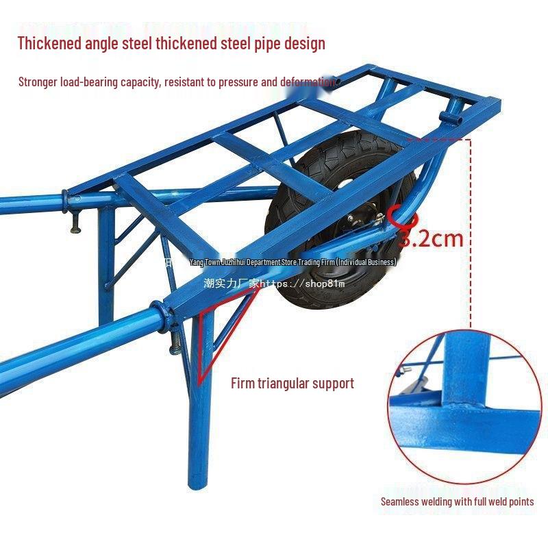 Dual-Wheel Agricultural Handcart for Orchard and Construction Use