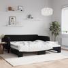 VidaXL Daybed with Trundle Bed Black 100x200 Cm Velvet 3197074
