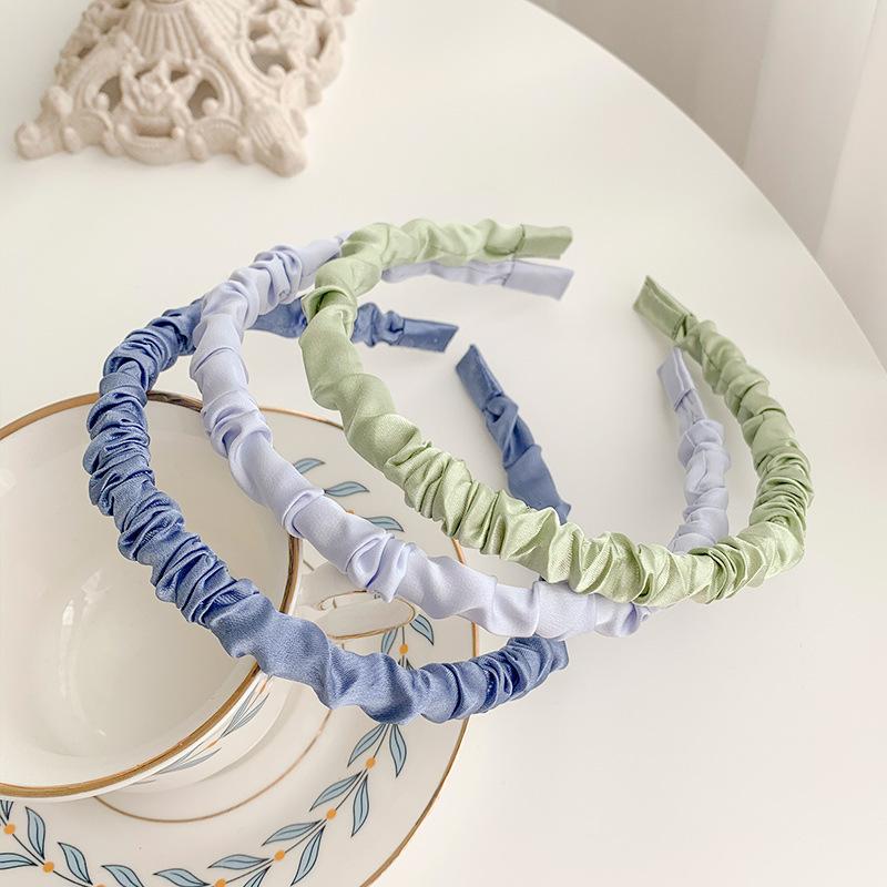 Korean Retro Satin Hair Clips & Headbands: Stylish, Pleated, and Versatile Hair Accessories for Girls