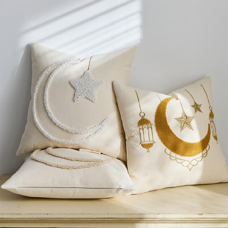 Elegant Lunar Shape Cushion Cover Fabric For Living Space And Parties