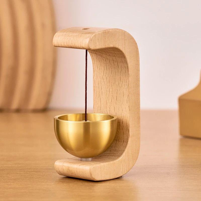 

Brass solid wood dopamine doorbell refrigerator sticker with magnetic suction bell