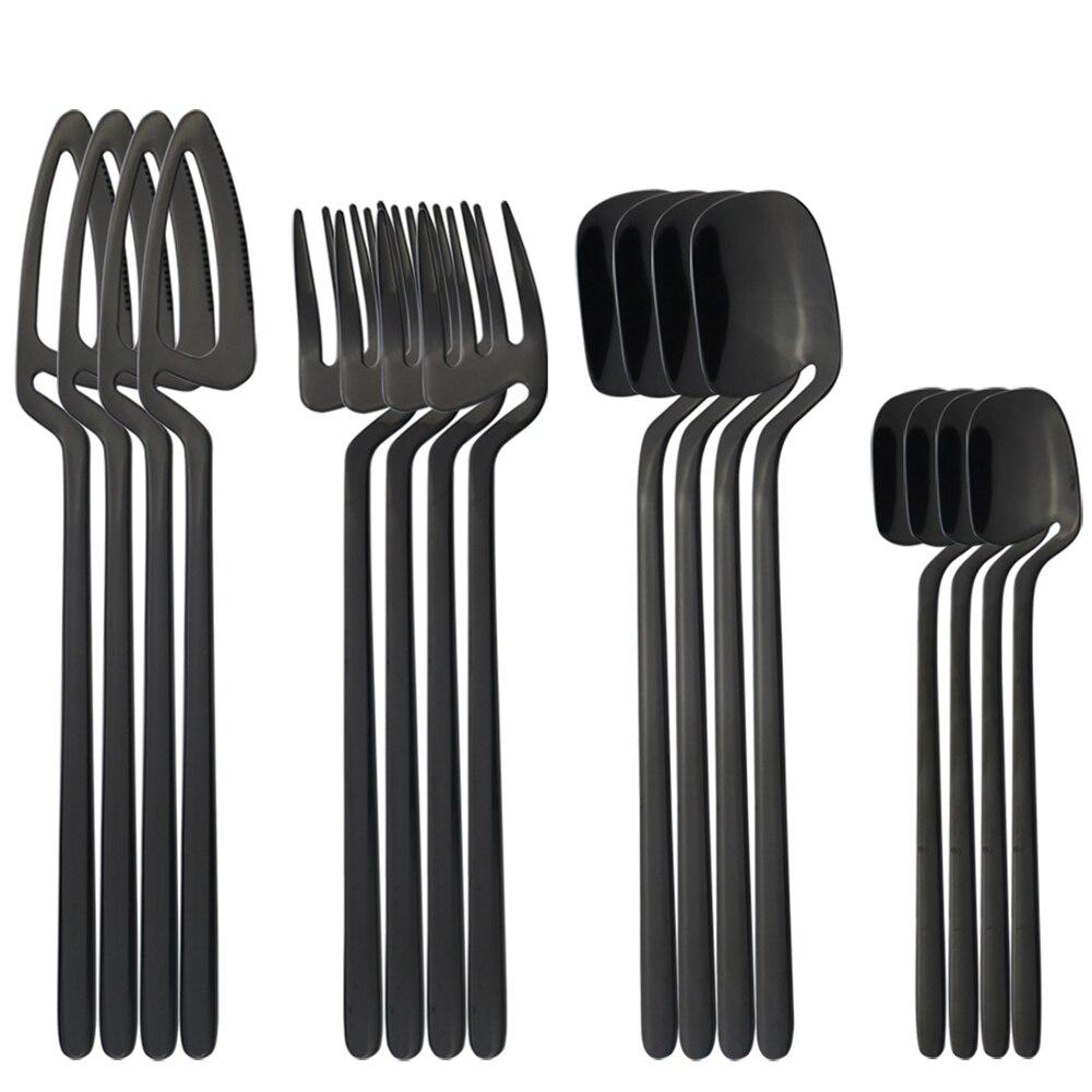 16Pcs Purple 304 Stainless Steel Mirror Polished Tableware Cutlery Set Knives Fork Coffee Spoons Dinnerware Set Party Kitchen Silverware Set