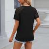 Women's Fashion Casual Color Lace Patchwork Short Sleeved T-shirt Top