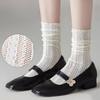Sexy Women Socks Retro Lace Floral Mesh Lolita Cute Sock Thin Middle Tube Transparent Socks Girl Sweet Breathable Designer Socks