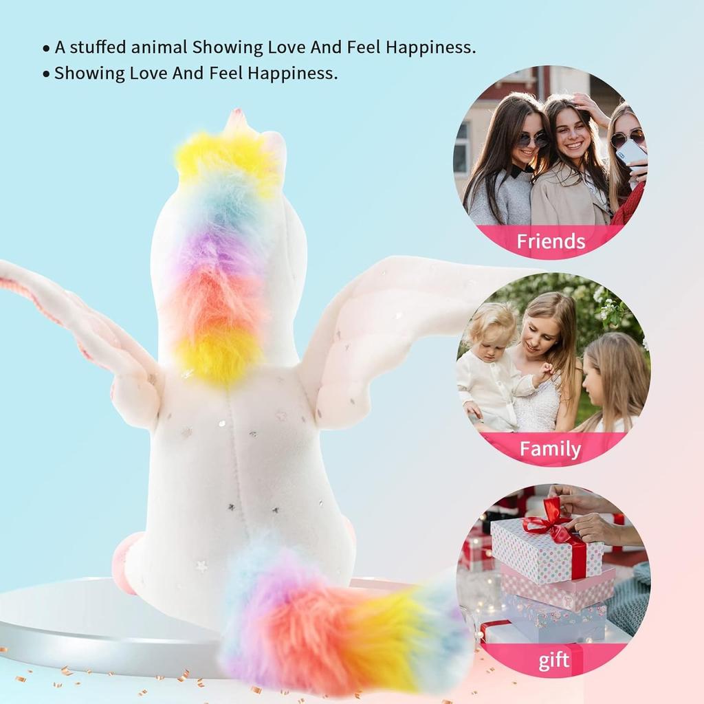 Einhorn Stofftier Weiche Einhorn Plüschtiere Regenbogen Rosa Einhorn Geburtstagsgeschenk für Mädchen Baby Kleinkind Kinder Party Heimdekoration
