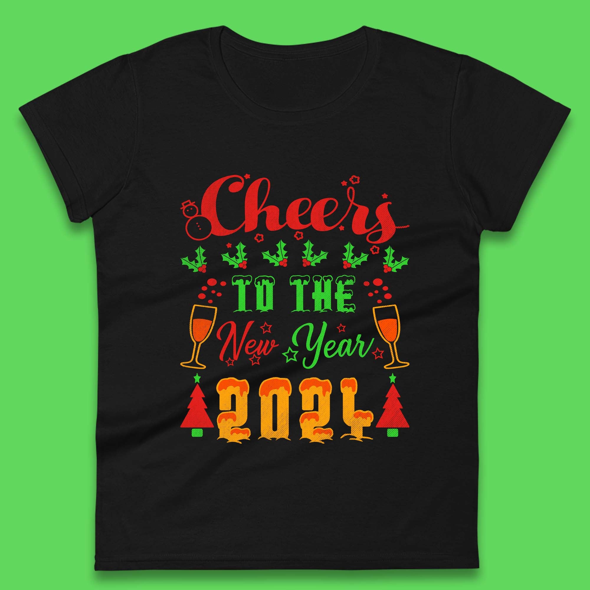 Cheers To The New Year 2024 Womens T-Shirt Mens Tops Tees Unisex 2XL