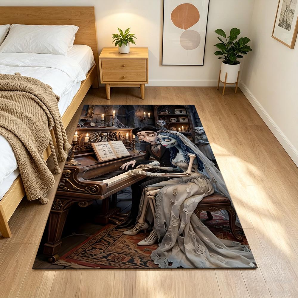 Corpse Bride Eternal Love In Graveyard Non-Slip Home Carpet Design for Office Decor Living Room Bedroom Gift