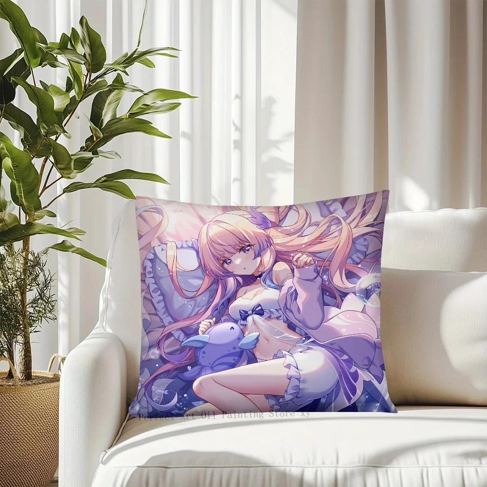 Game Anime Genshin Impact Sangonomiya Kokomi Pillow Case Square Pillow Cushion Cover Bedroom Sofa Room Decoration Casual