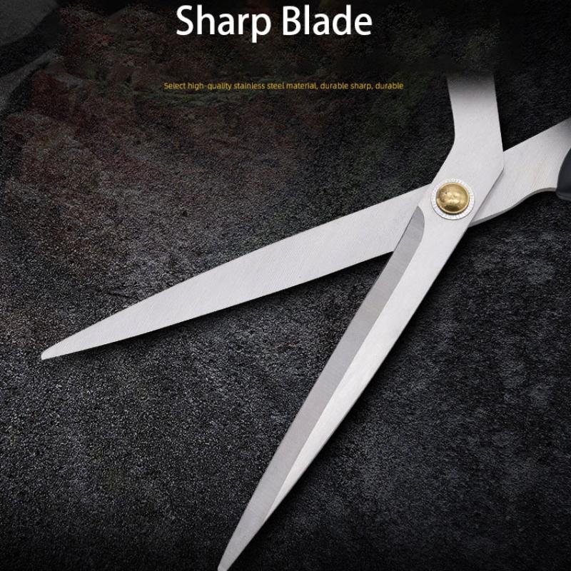 Straight Head Stainless Steel Sharp Blade Korean Barbecue Clips ABS Handle Household Vegetables Salad Kitchen Scissors