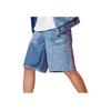 Li-Ning Basketball Series Solid Color Logo Embroidered Elastic Waist Denim Shorts Unisex Bottoms Blue AJSR009-1