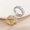 Luxury Zircon Water Drop Open Rings For Women Girl Exquisite Double-Layered Adjustable Finger Ring Wedding Jewelry Gift