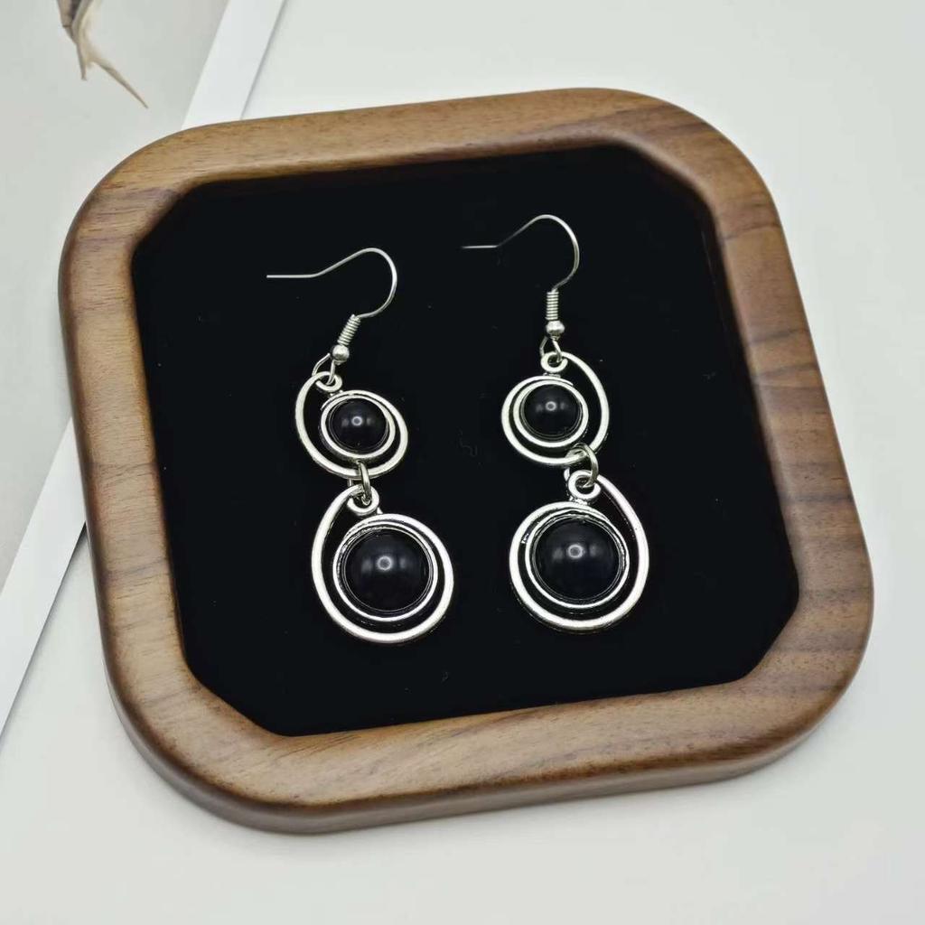 Popular turquoise earrings women's ethnic wind ear bohemian long accessories Yiwu