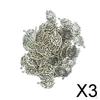 3x50pcs Tibetan Silver Filigree Hollow Peacock Feather Charms Jewelry Making