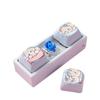 Cartoon Cat Keyboard Clicker Toy Keyring 3 Keys Button Keycap Keychain  Pass Time