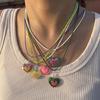 Hip Hop Clavicle Chain Jewelry Heart Choker Necklace Fashion Sweet Heart Charm