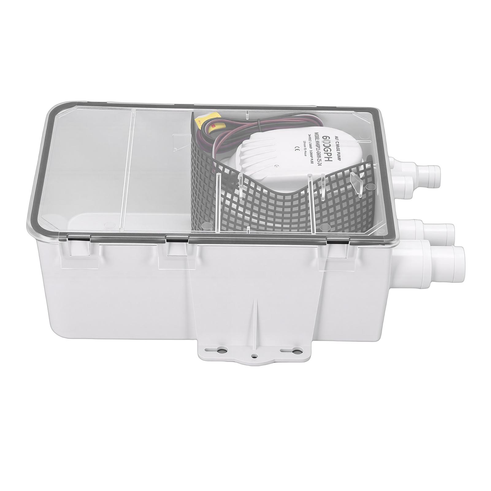 Tomtop Jms Shower Sump Pump Box 600Gph Multi Inlet Design Marine Shower Sump Pump Drain System For Rvs Boats