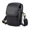 Rindsleder Bauchtasche Herren Student Sport Outdoor Rucksack Klein Einfach Leicht Crossbody Schwarz