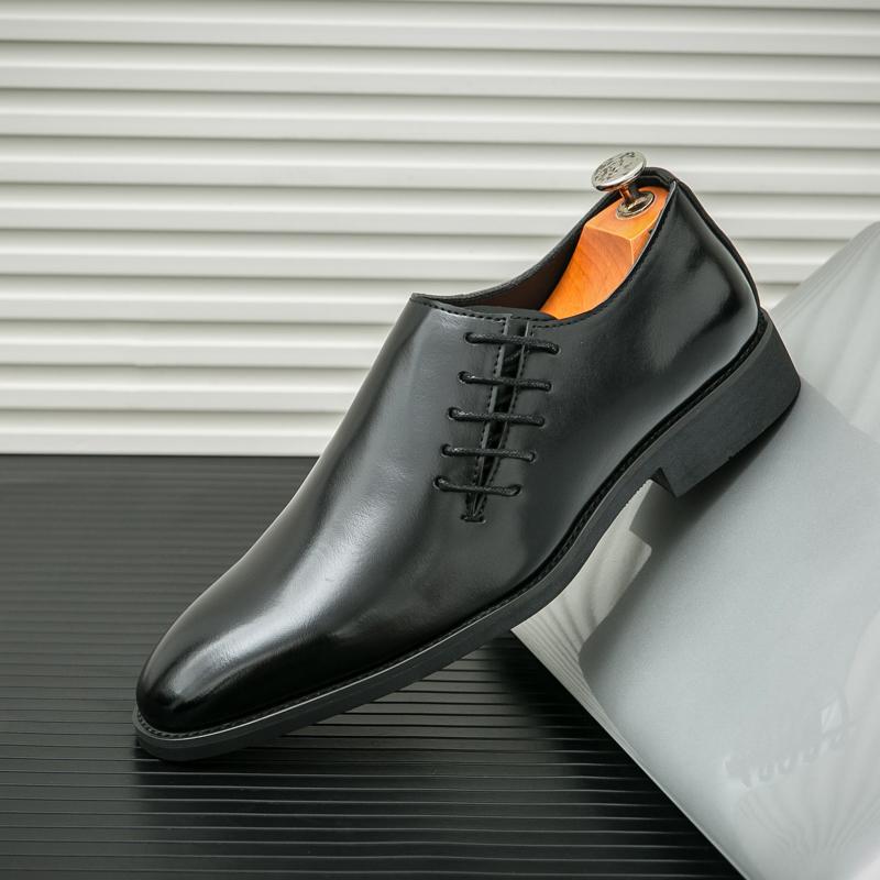 Spring New Brand Men's Comfortable Pointed Oxford Shoes New Men's Breathable Brown/black Business Casual Leather Shoes