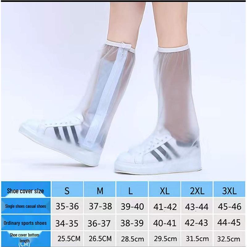High-Top Waterproof Non-Slip PVC Rainproof Shoe Covers for Outdoor Travel, Thickened and Wear-Resistant.