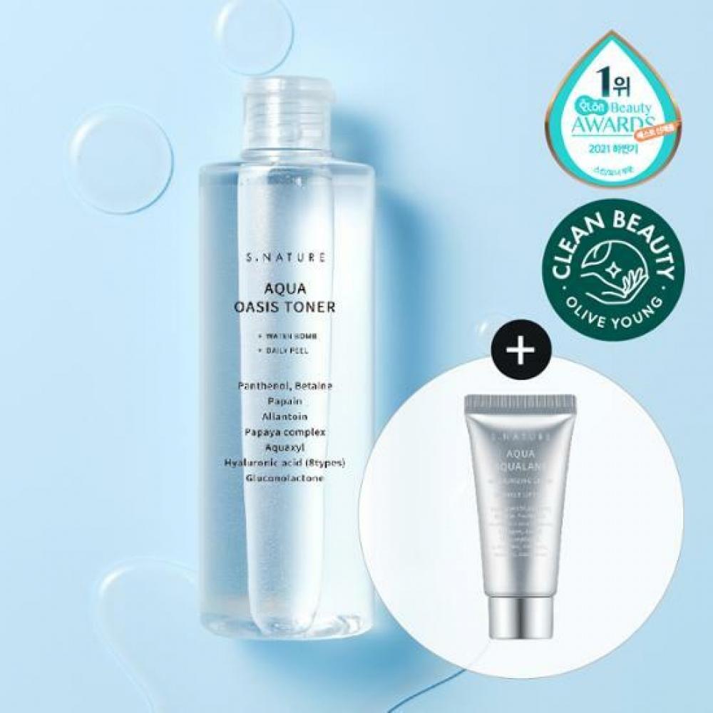 

Snature Yoon Taejin Pick Тонер Snature Aqua Oasis 300 мл Специальный увлажняющий крем 30 мл Подарок