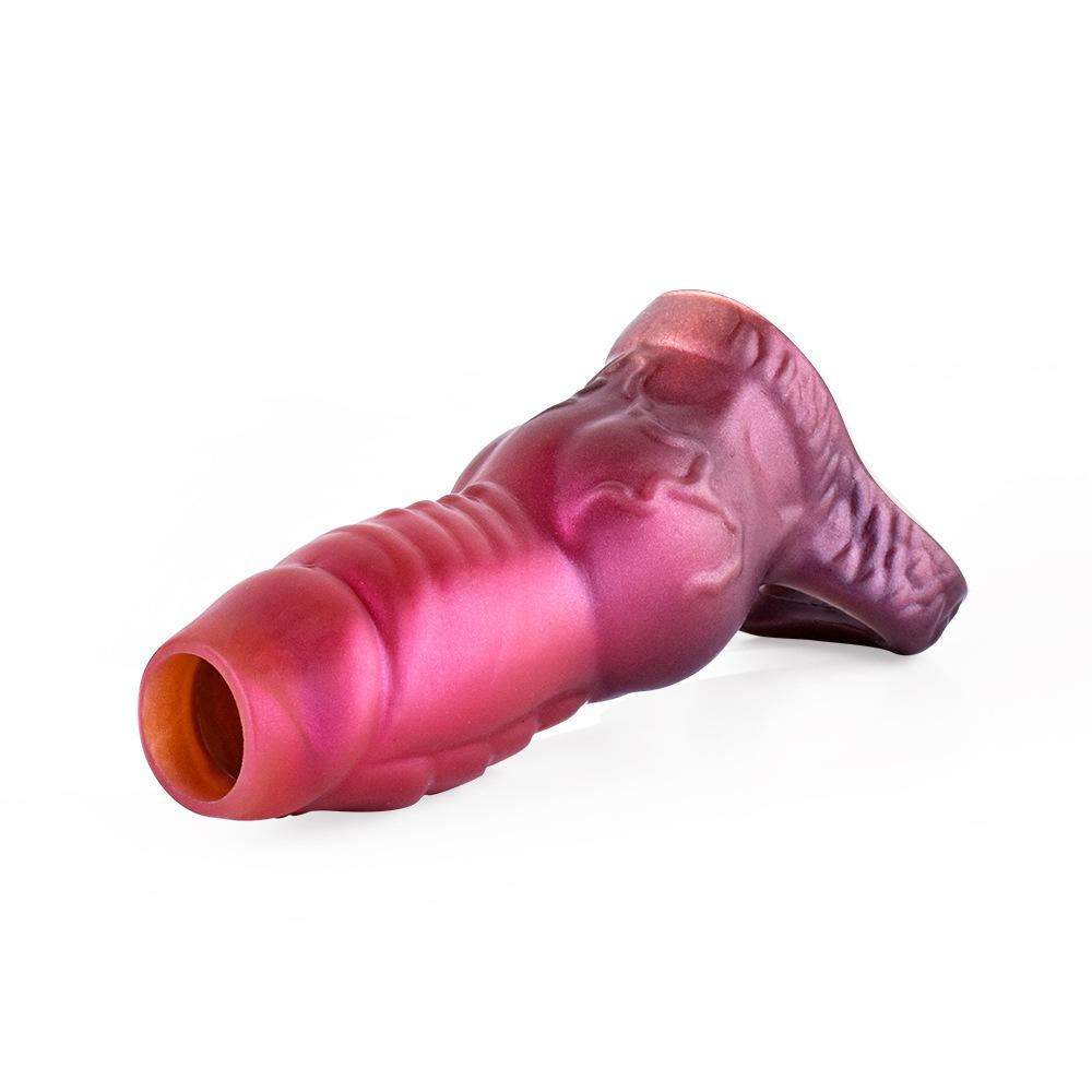 Silicone Penis Sleeve Condom Extender Soft Realistic Dildo Adult Sex Toy for Men Women Pegging Strap On