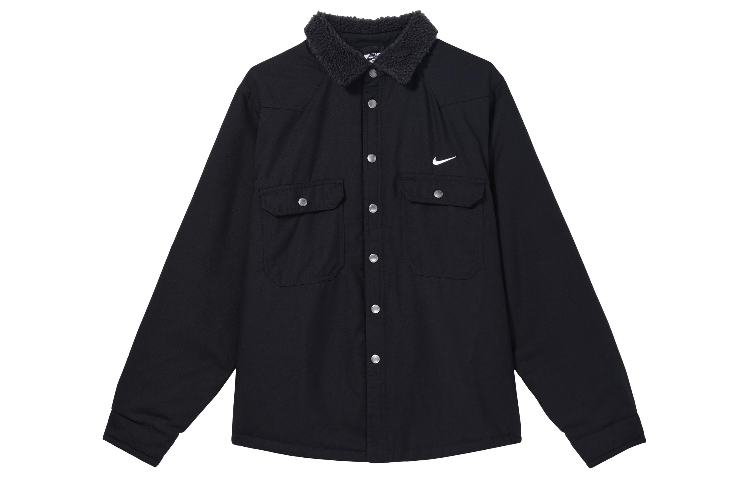 Куртки Nike Мужские Черные С Лацканами Умеренные Рабочая Одежда DQ6329-010 L