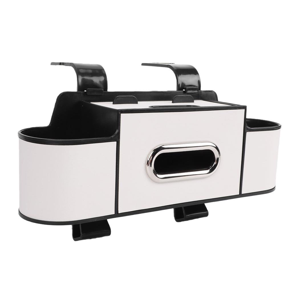 Car Back Seat Organizer with Cup Holder Tissue Dispenser Hooks Multifunctional Seat Back Storage Box for SUV Truck