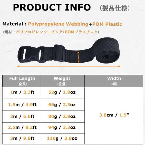 YAPJEB Suitcase Strap, Cargo Tie-Down Strap, Secures Luggage, Packing Band, Prevents Loads from Slumping, One-Touch Adjustable, Multi-Purpose, Typhoon