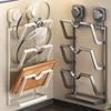 Wall-Mounted Punch-Free Multifunctional Kitchen Organizer with Suction Cup for Pot Lids and Cutting Boards