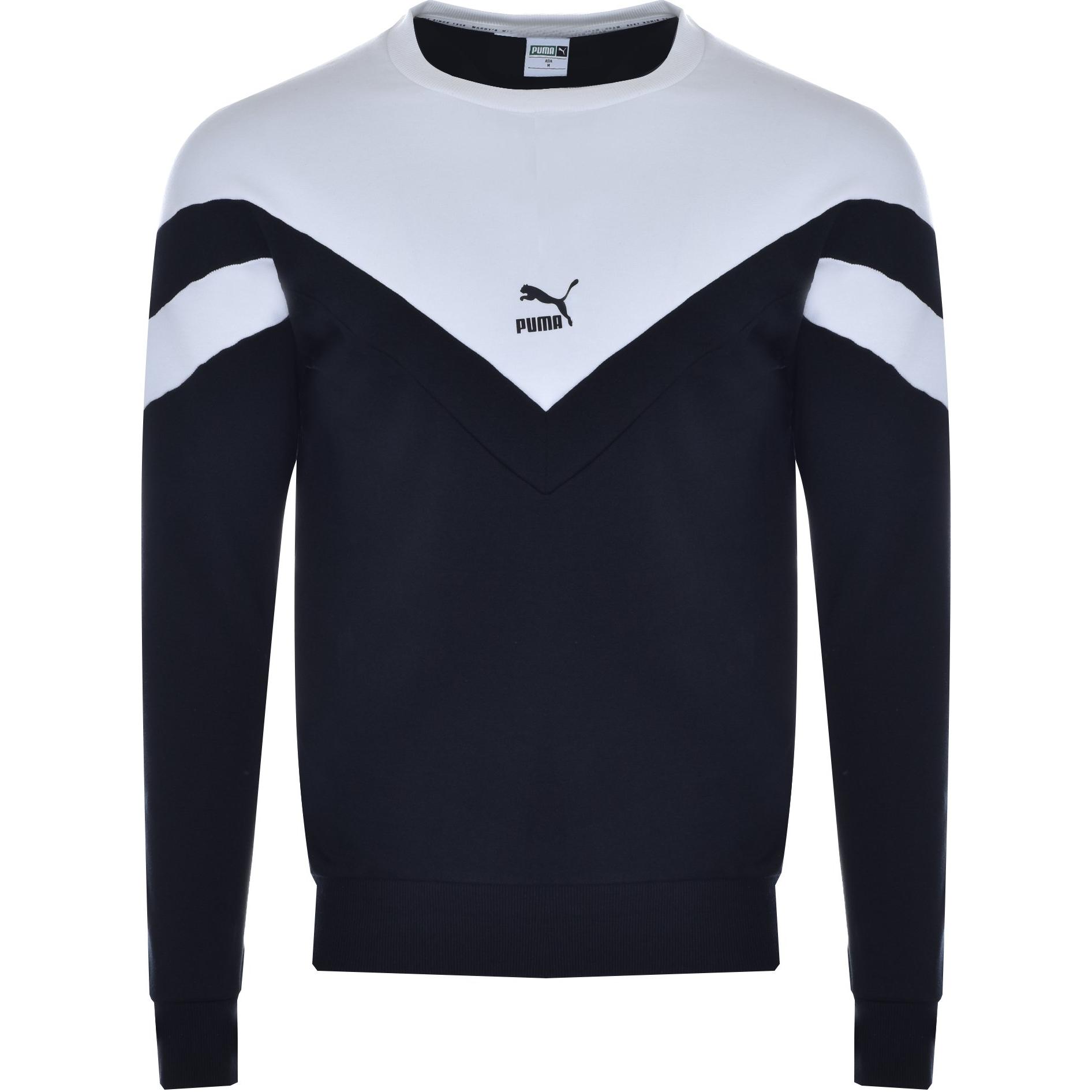 

Puma Вязаный пуловер с круглым вырезом, мужские топы, черный, белый 595953-01 XXL