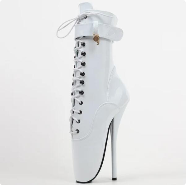 Fashion 18cm Sky-High Heels Ballet Boots Women Sexy Ankle Botas,Fetish Goth Spike Heel,Pointed Toes,Unisex Show Dance Shoes,Custom Color