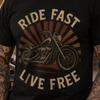 Ride Fast Live Free Motorcycle Shirt: Retro Biker Tee, Rider Gift