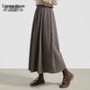 Sibaishe Women's Elastic High-Waist A-Line Draped Maxi Skirt
