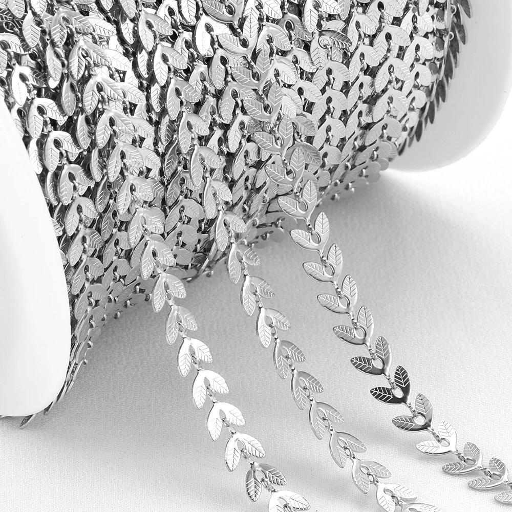 0.5meter 1meter Stainless Steel Flower Chain Roll DIY Jewelry Making Accessories Bulk Chain for Crafts for DIY Necklace Bracelet