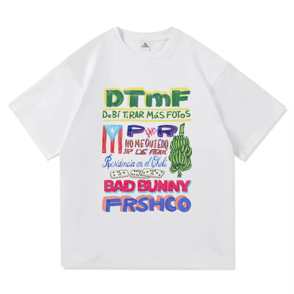 DTMF Residencia Tour TShirt Bad Bunny 2025-2026 Men/women Clothing Harajuku High Quality Tops for Lover Gifts Cotton TShirts