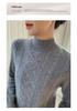 2025 Autumn/Winter Women's Thick Cashmere Half-High Collar Loose Cable Knit Sweater