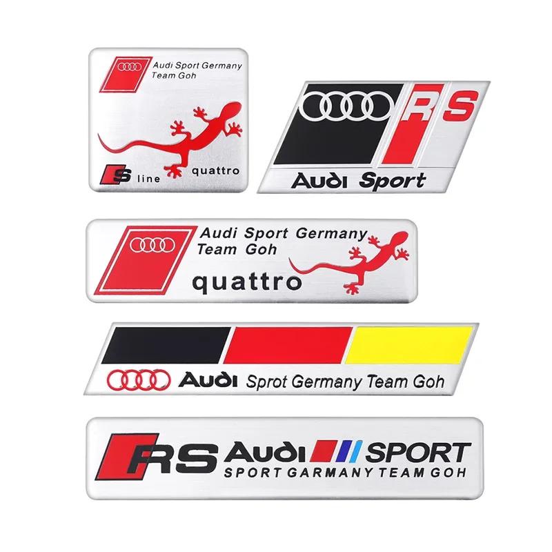 1P hot A3 A4 B8 8P 8V A6 C7 A5 Q5 B7 B6 B9 SLINE Q2 Q7 Retrofitting Sline Car Logo RS Metal Car Sticker Tail Logo Side Logo