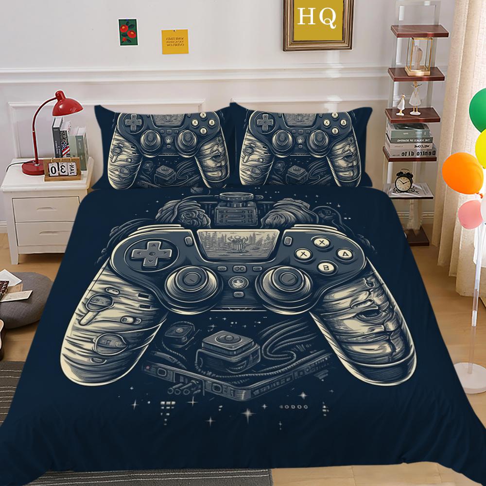 Set de husă de pat cu imprimare pentru consola de jocuri 3D Lenjerie de pat pentru acasă Lenjerie de pat de o singură dimensiune pentru băiat Copil