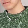 Punk Man 100% 925 Sterling Silve naszyjnik mężczyźni i chłopiec prosty kubański łańcuszek Choker kobieta biżuteria podkreślająca osobowość prezent