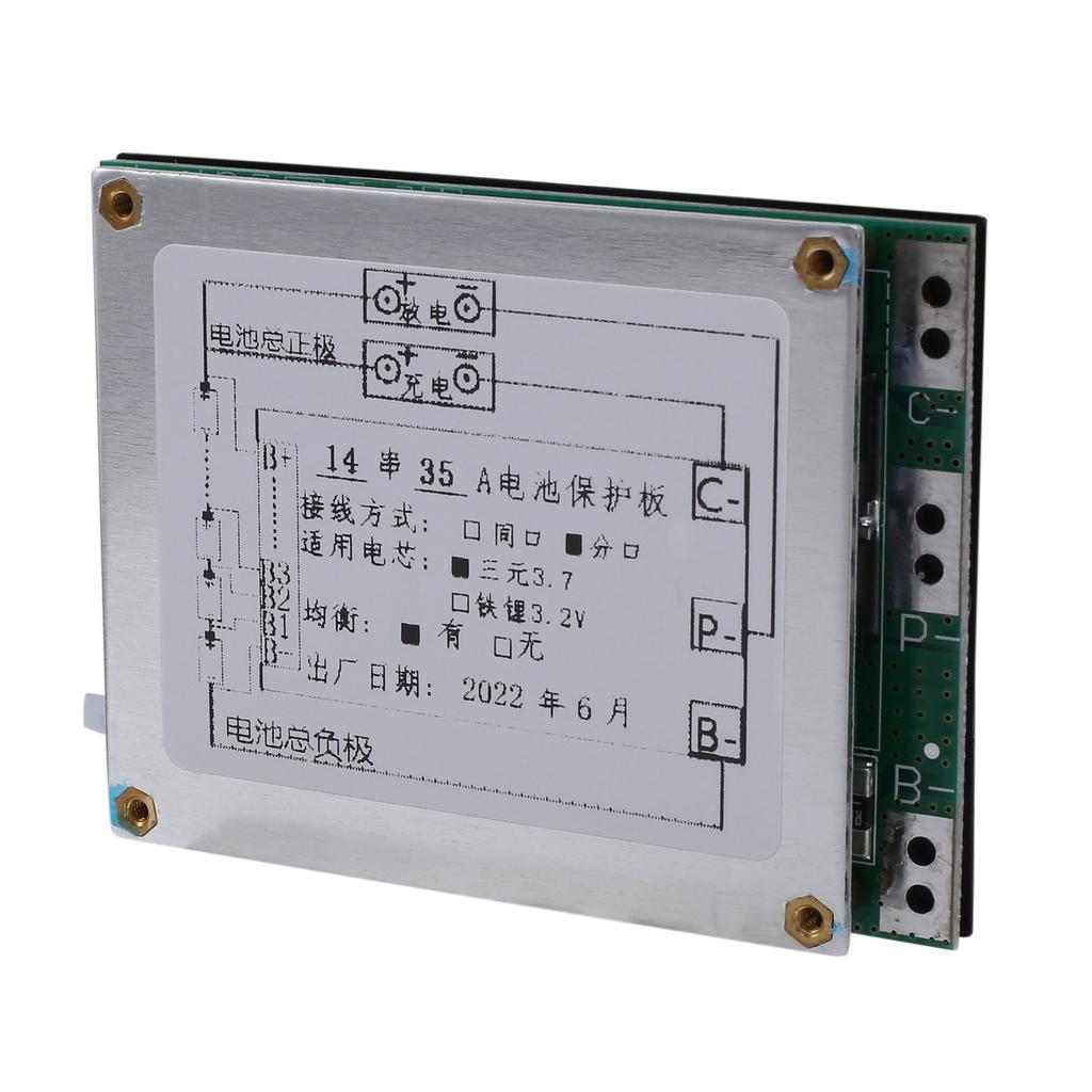 BMS 14S 52V 35A Li-Ion Lithium Battery Charger Protection Board Battery BMS Board with Balance Function for