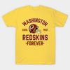Men Black Print T-shirt Washington Redskins 1937 Forever Vintage Retro Football No-Cut Transfer Paper Print Cotton Tshirt