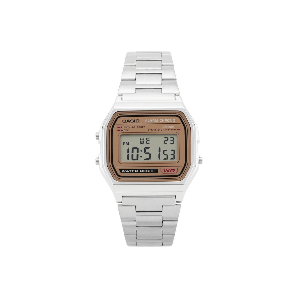 CASIO VINTAGE Quartz Movement Stainless Steel Strap Watch Unisex Gold Dial A158WEA-9JF