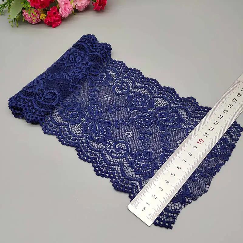 15CM Wide Elastic Lace Fabric 10Yard Flower Pattern Ribbon Lace Trim Ribbon Diy Craft Fabric Width African Fabrics Stretch
