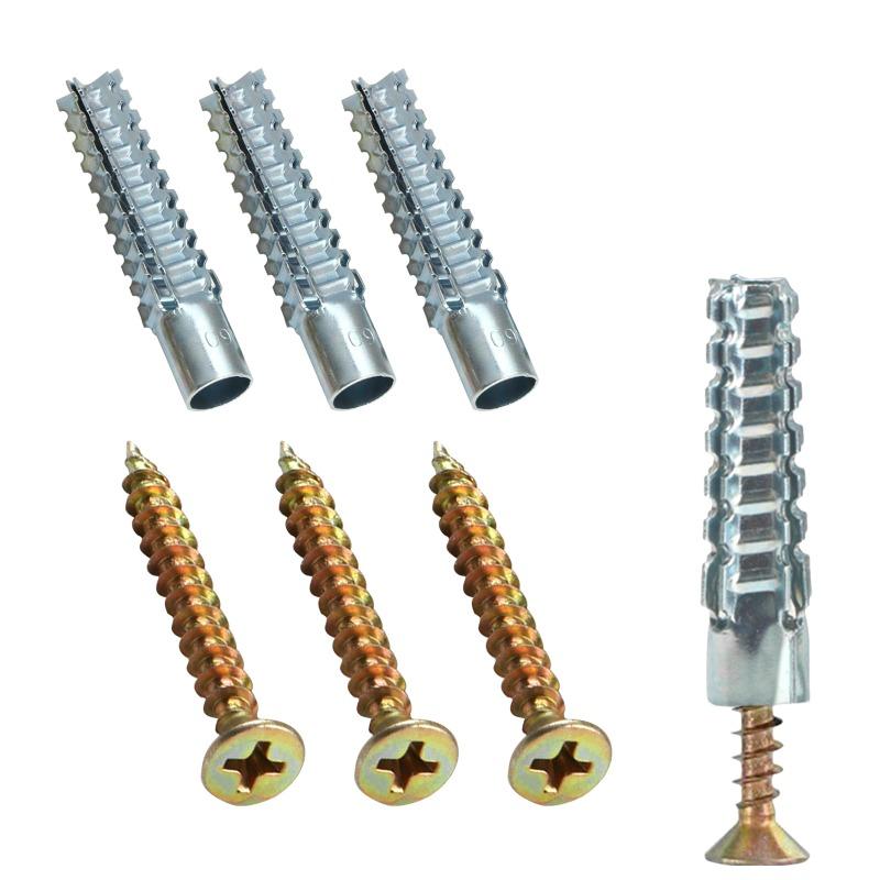 200/10Set Expansion Pipe for Hollow Walls Tile Drywall Anchors with Screw Self Tapping Screw Drilling Plug Expansion Bolt Tools