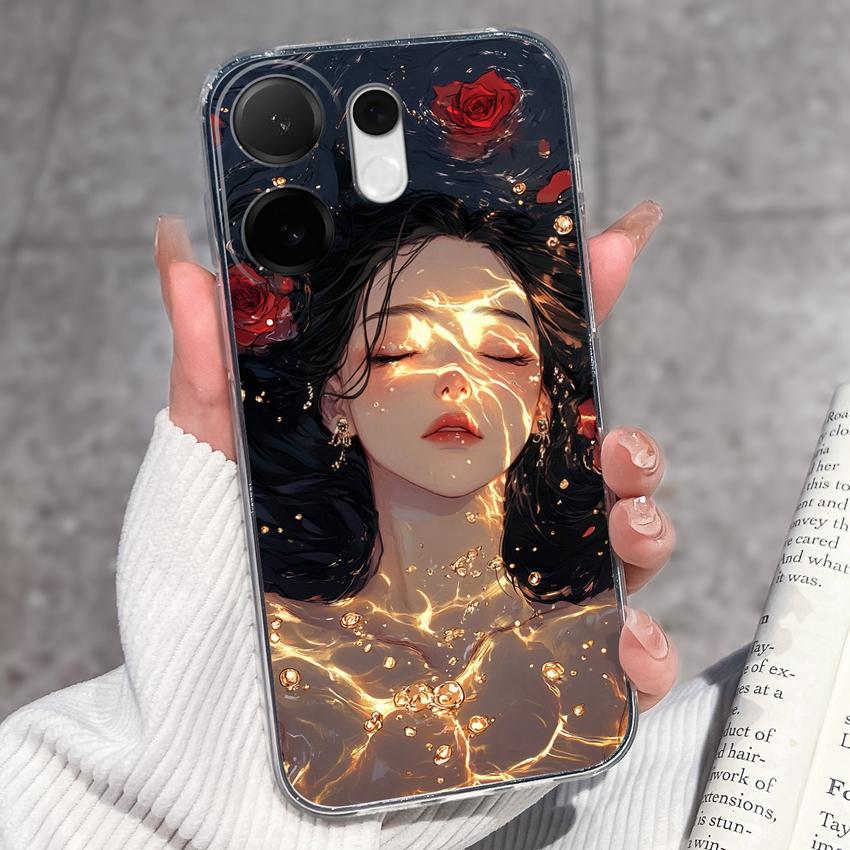 For Vivo V60 V50 V40 Lite V40e V30e V20 Pro SE Phone Case Beautiful Mountain Range Patterns Transparent TPU Anti Slip Soft Back Covers For Vivo Casing
