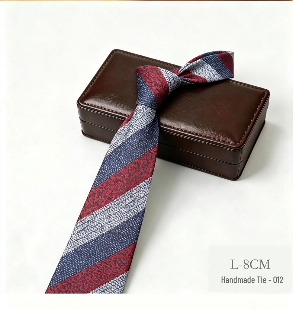 Retro Gray Plaid 8cm Tie: Versatile Coffee Workwear for Men's Business Style