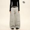 Men Women Vintage Cargo Pants Loose Fit Wide Leg Streetwear Casual Trousers